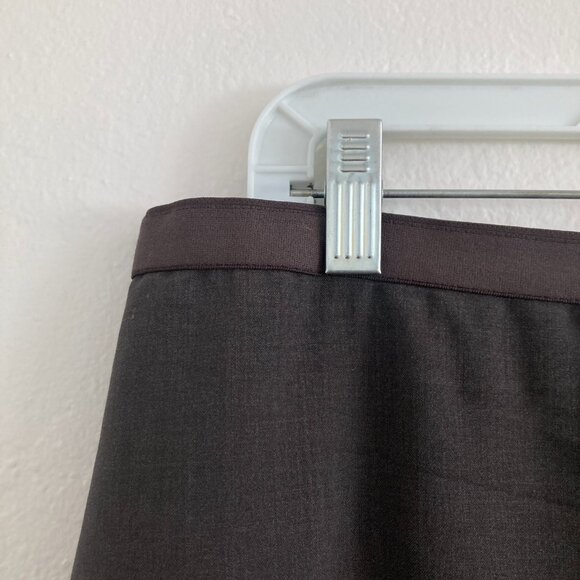 Elie Tahari Wool Pencil Skirt Brown Minimalist Office Classic Academia Size 14 - Picture 3 of 9